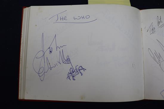 A Radio One Club autograph album, c.1968, presented to the vendors sister as a prize by Radio One DJ Tony